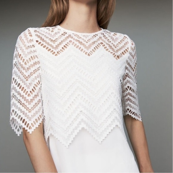 Maje Elegant White Lace Top size 2 M - Picture 1 of 10